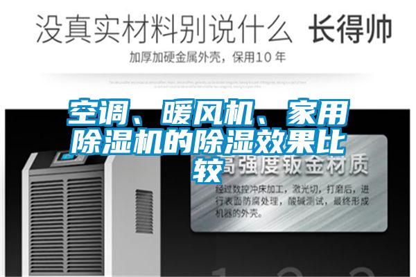 空調、暖風機、家用除濕機的除濕效果比較